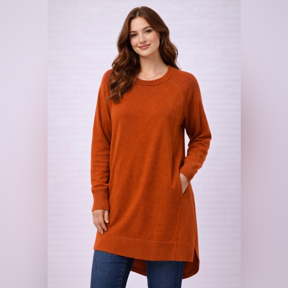 Women's Orange Sweater Dress